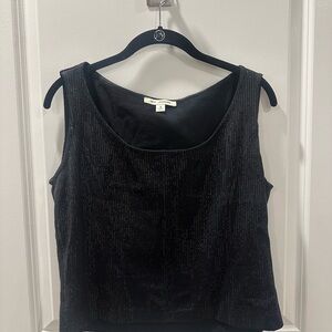 Vintage St. John Black Sleeveless Sequin Top